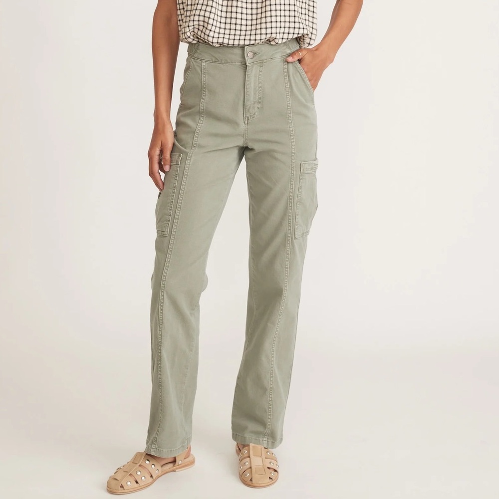 Marine Layer amara cargo pant in green